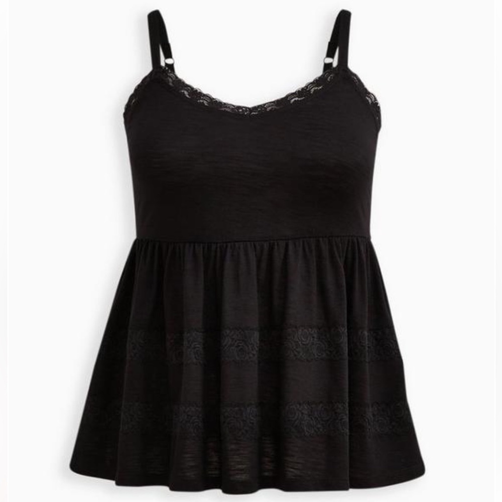 Torrid Babydoll V-Neck Lace Trim Cami